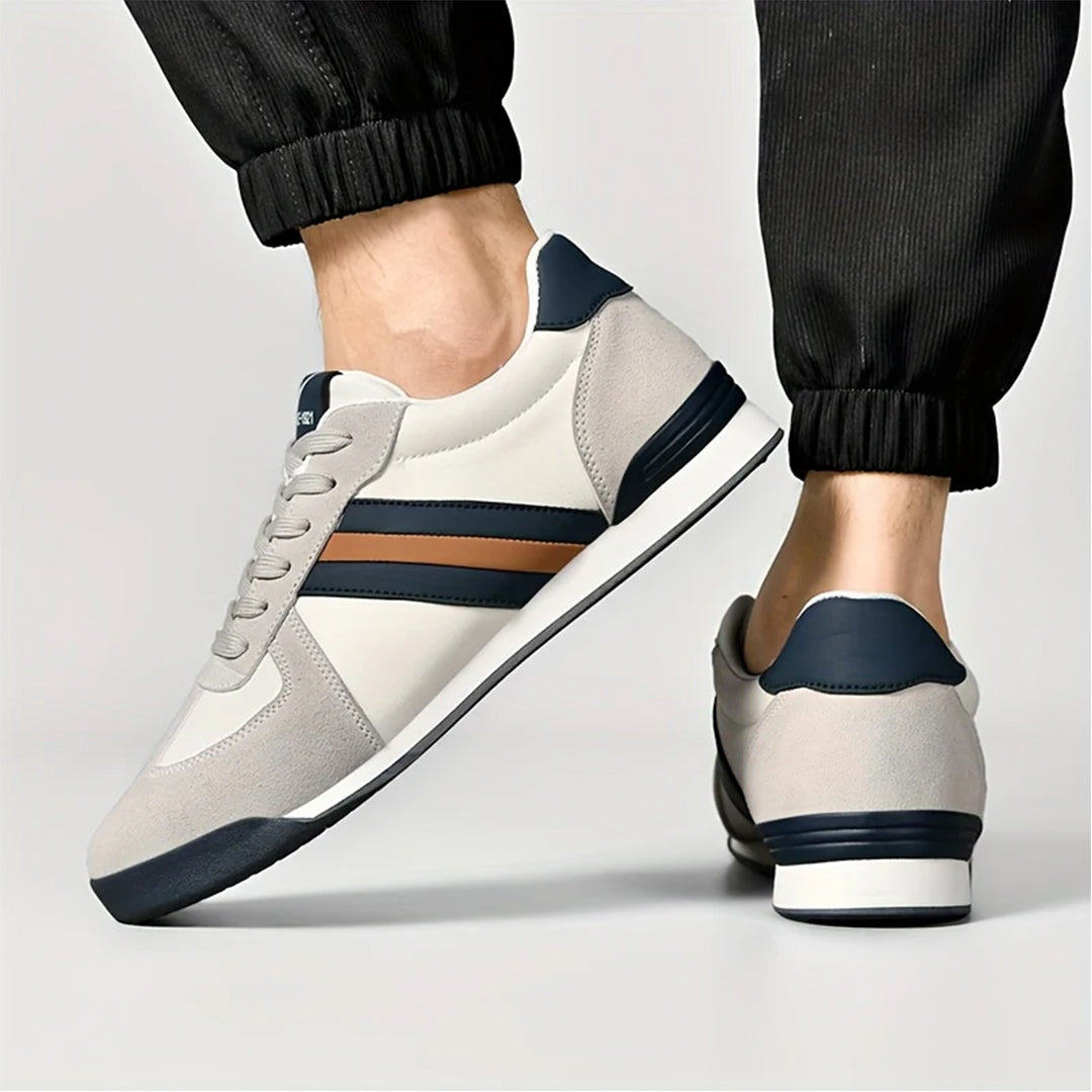 Vielseitige Herren-Sneaker mit Streifen-Design, geeignet als Freizeit-, Sport- & Alltagsschuhe.