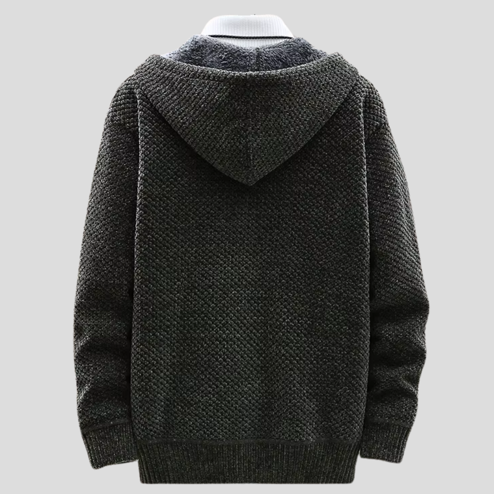 Braune luxuriöse Herren-Kapuzenjacke, perfekter Hoodie für Komfort und lässige Herrenmode im Alltag.