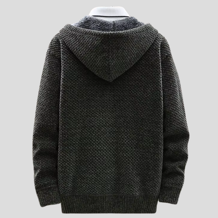 Braune luxuriöse Herren-Kapuzenjacke, perfekter Hoodie für Komfort und lässige Herrenmode im Alltag.