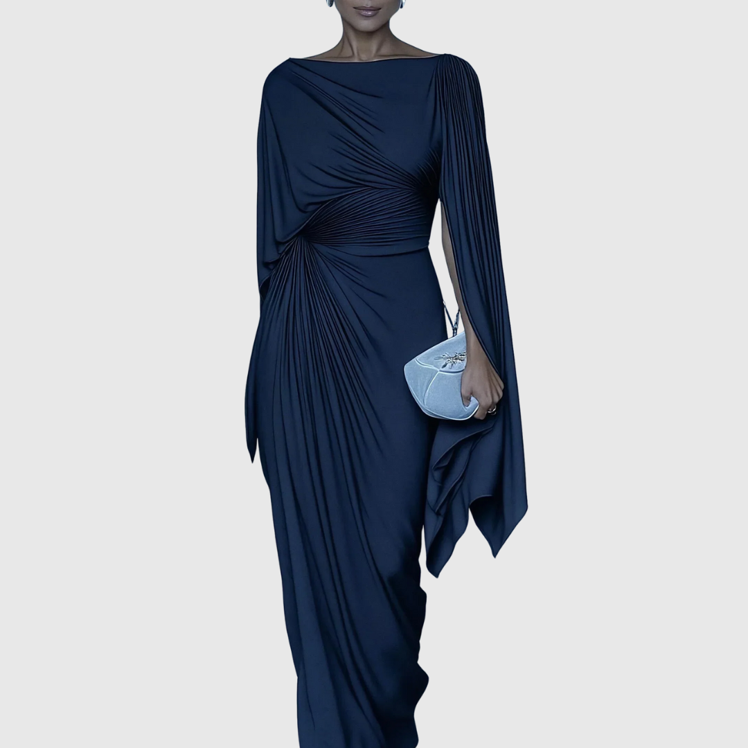 Schickes Partykleid für Damen, langes Maxikleid mit asymmetrischer Silhouette und elegantem Fall für Events.
