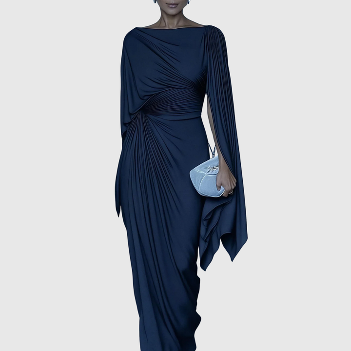 Schickes Partykleid für Damen, langes Maxikleid mit asymmetrischer Silhouette und elegantem Fall für Events.