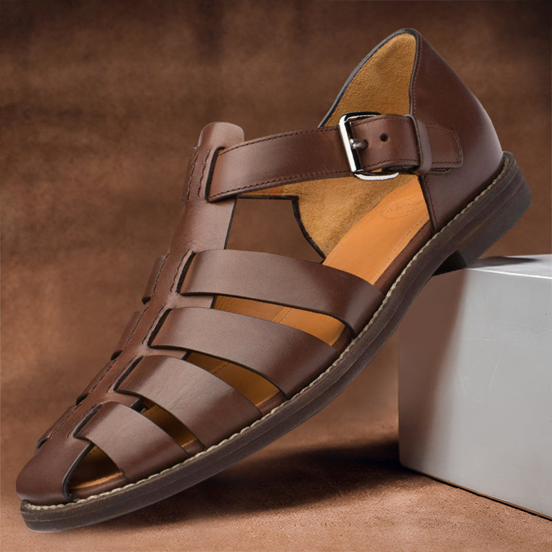 Klassische Herren Ledersandalen Milan, ideal als Sommerschuhe, Freizeitschuhe und Urlaubsschuhe mit sicherem Halt.