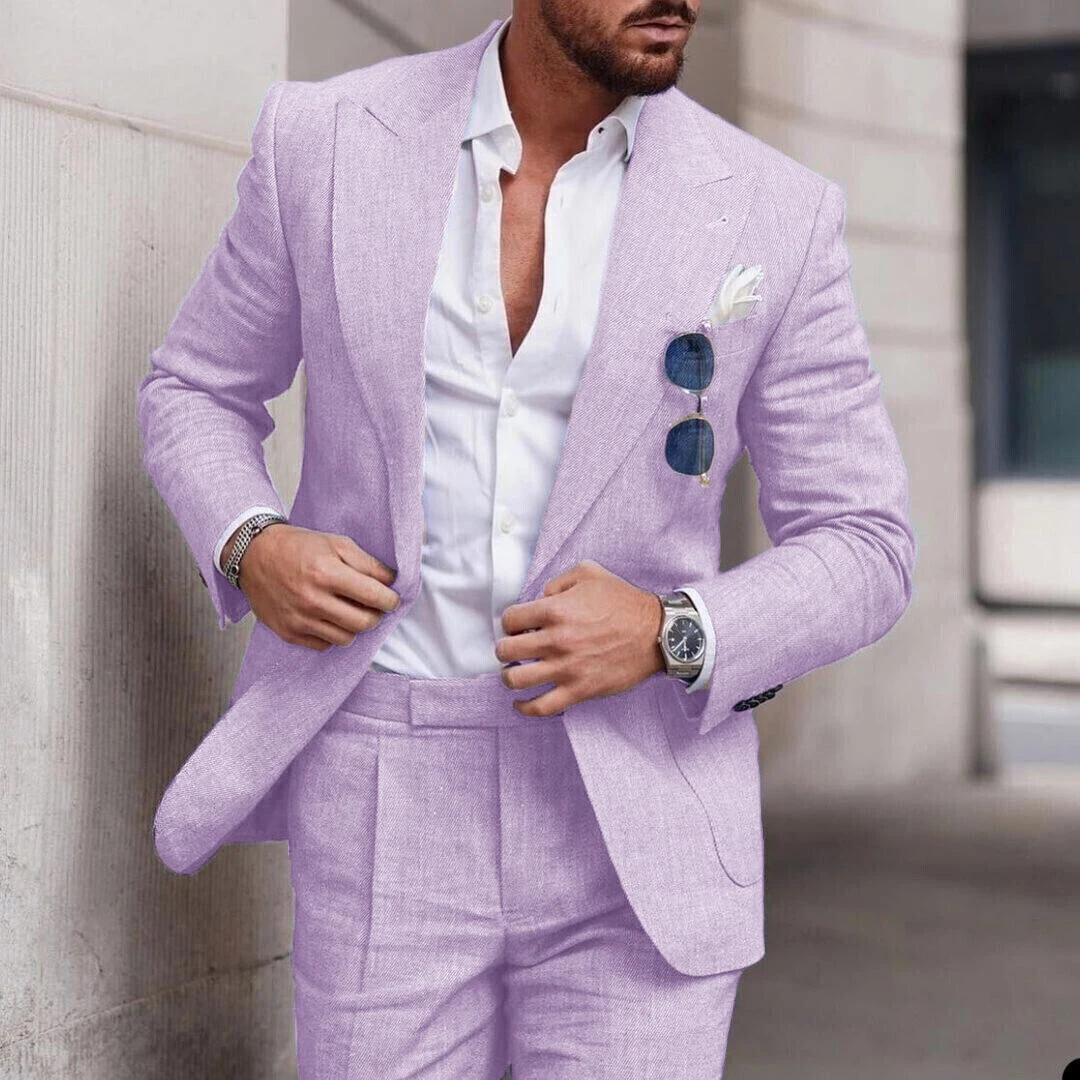 Luftiger Herren-Leinenanzug Caden. Der perfekte Zweiteiler für eine stilvolle Sommerhochzeit oder Party.