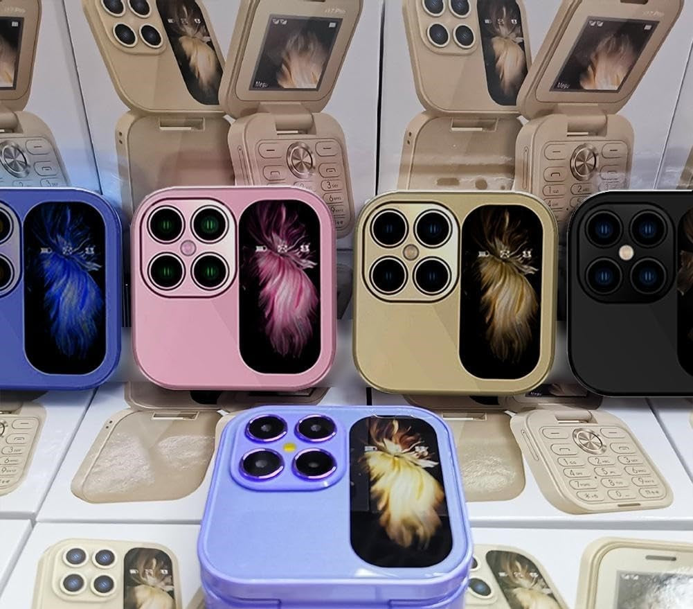 Geschlossenes Klapp-Handy in kompakter Form. Zeigt das stilvolle, handliche Design des Mobiltelefons.