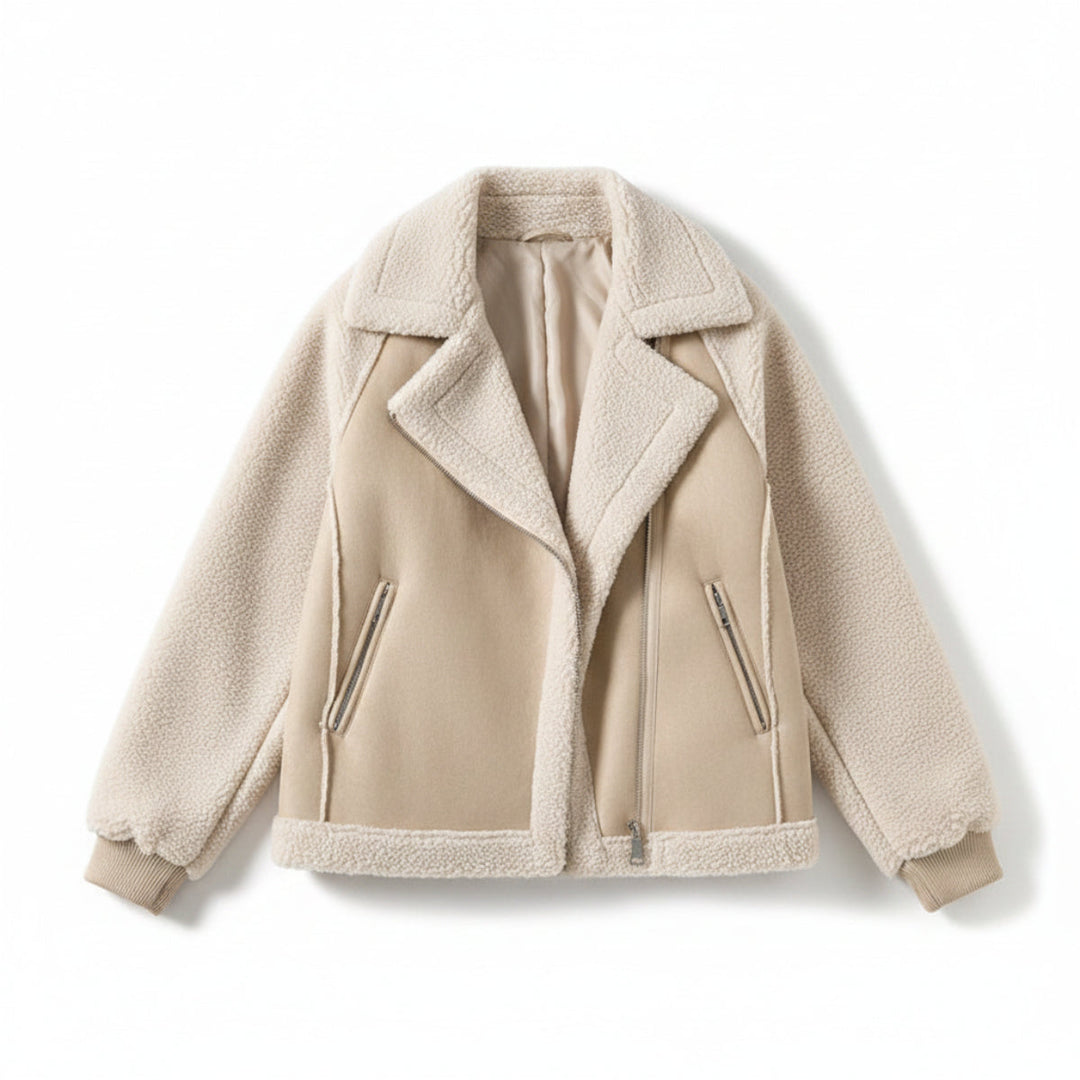 Eleganter brauner Damen Langmantel mit Oversized-Schnitt und durchgehendem Reißverschluss, für Herbst/Winter.