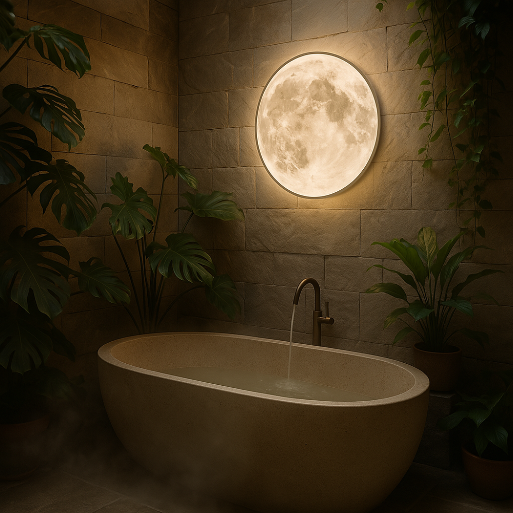Mondlampe mit realistischer 3D-Oberfläche, ideal für stimmungsvolle Ambientebeleuchtung und Raumdekoration.