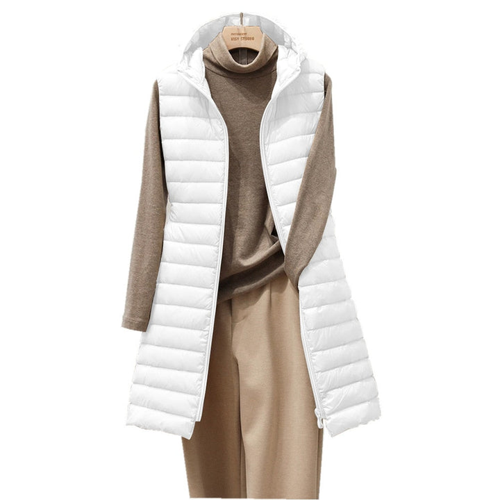 Stylischer langer Damen Bodywarmer "Rianne", bequem und vielseitig. Ideal als warme Weste für jeden Anlass.