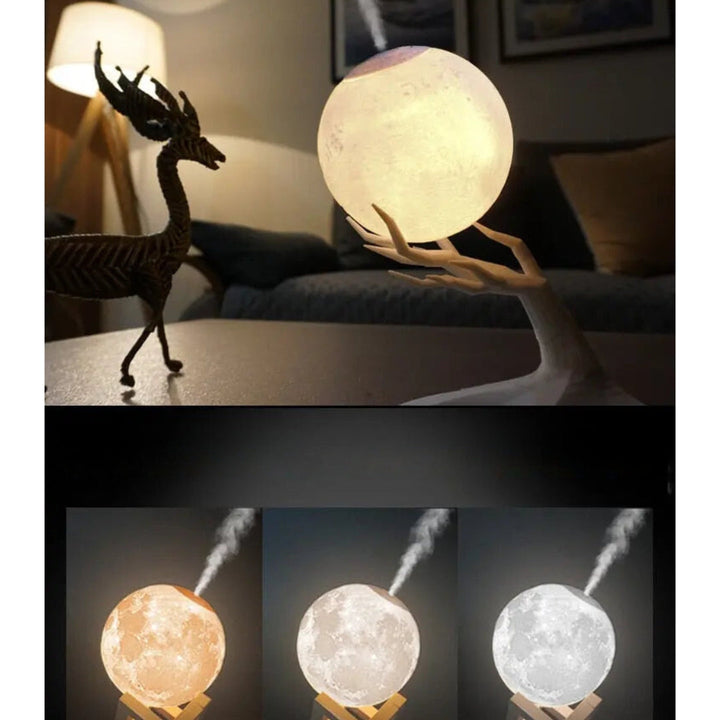 Dimmbare CalmAura Tischlampe mit Luftbefeuchter. Flexible Lichtstimmung und verbesserte Luftqualität in einem Gerät.