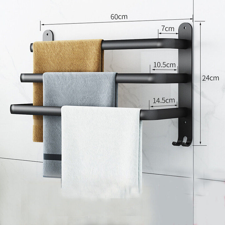 Wandmontierter Handtuchhalter aus Metall, einfache Installation, schafft Ordnung im Badezimmer.