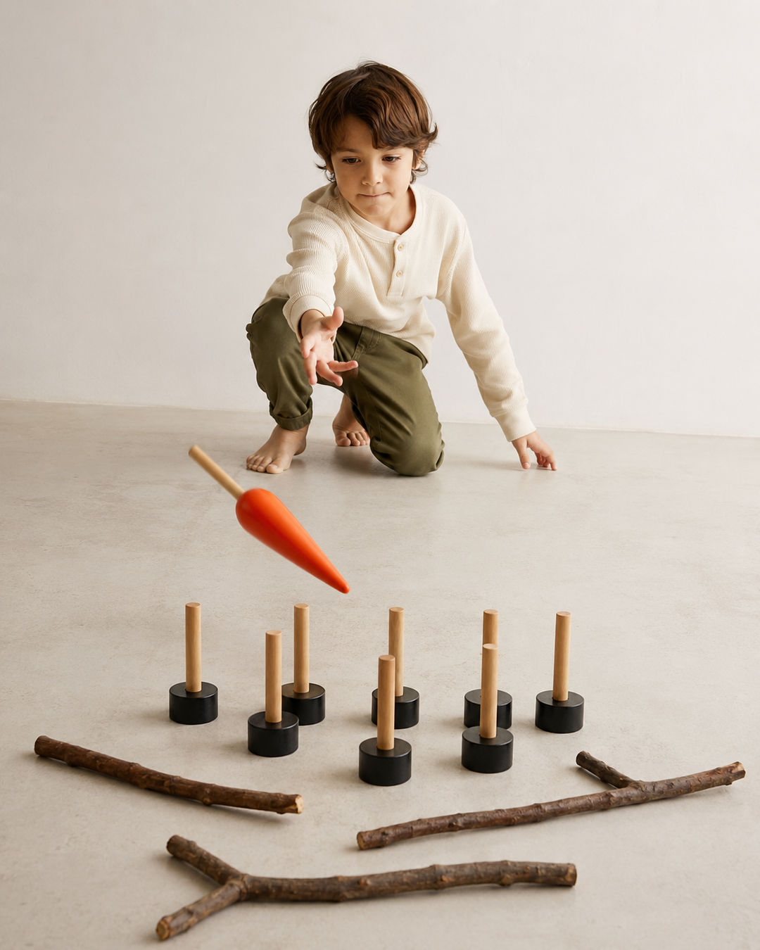 Holz Schneemann Bastelset für Winterdeko. DIY Kit aus Naturholz, ideal für festliche Weihnachtsdekoration.
