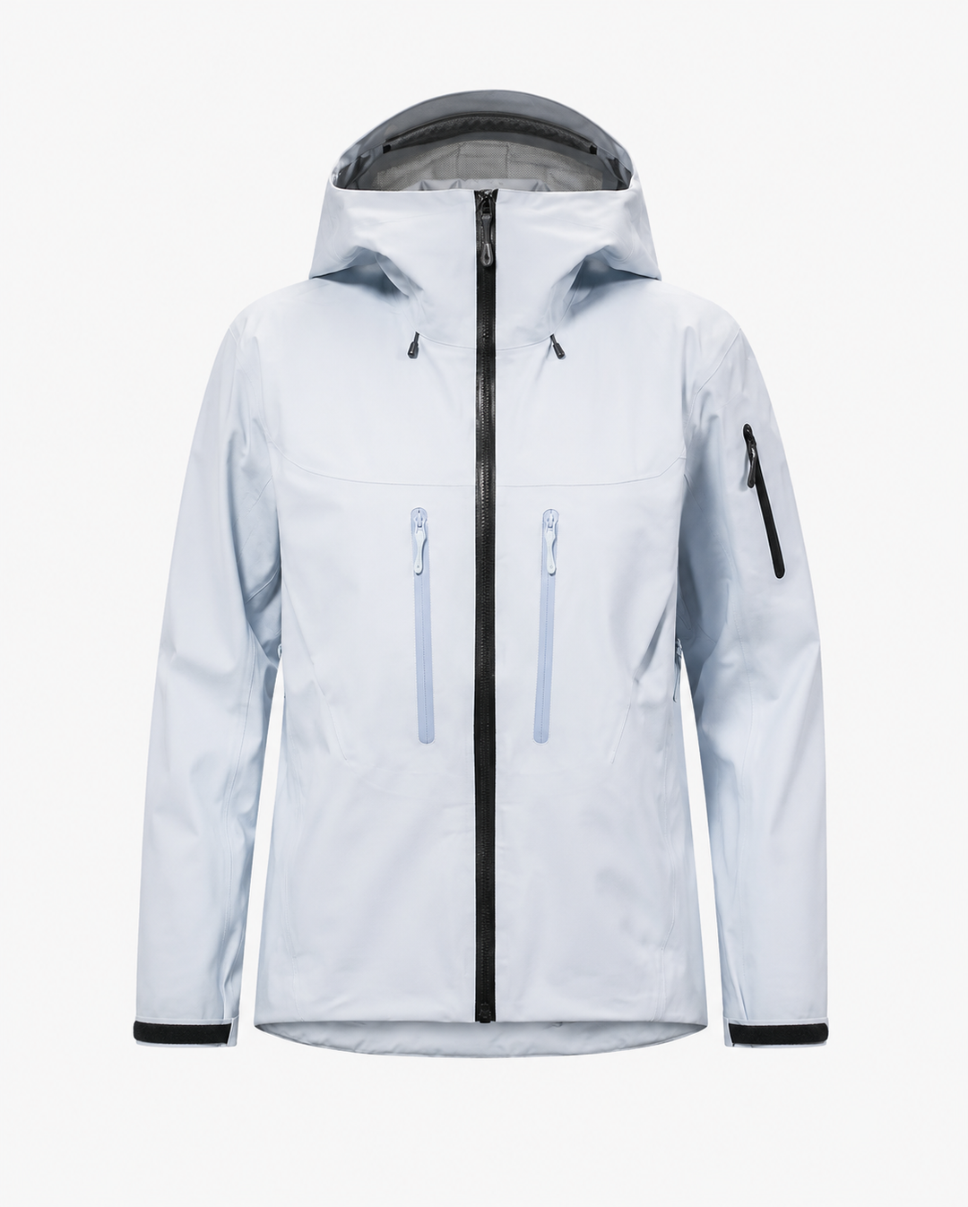 Rückenansicht der atmungsaktiven Herren Hardshell-Jacke, perfekt für sportliche Outdoor-Aktivitäten.