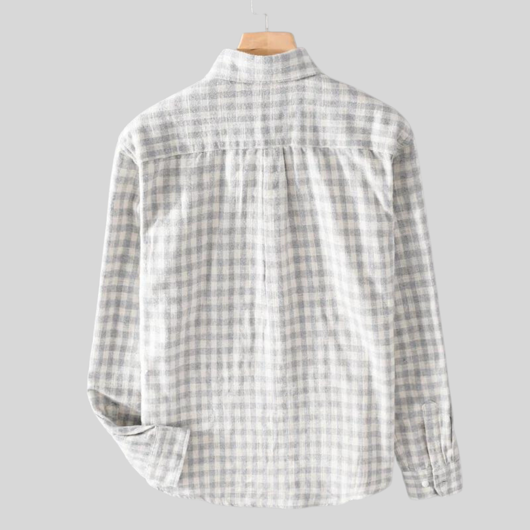 Klassisches Herren Langarmhemd mit Karomuster, ideal für den Winter. Bequemes Button-up Hemd für Freizeit & modische Styles.