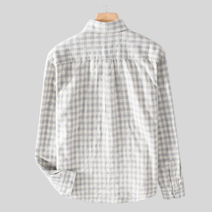 Klassisches Herren Langarmhemd mit Karomuster, ideal für den Winter. Bequemes Button-up Hemd für Freizeit & modische Styles.