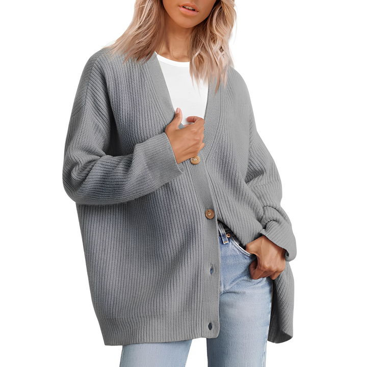 Lässiger Damen Cardigan: Warmer Oversize Strick für entspannte Tage & gemütliche Momente.
