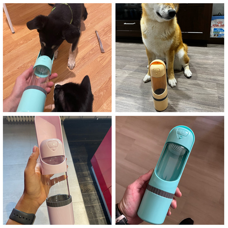 BPA-freie 2-in-1 Hunde-Reiseflasche für Wasser & Futter. Robustes Tierzubehör für unterwegs.