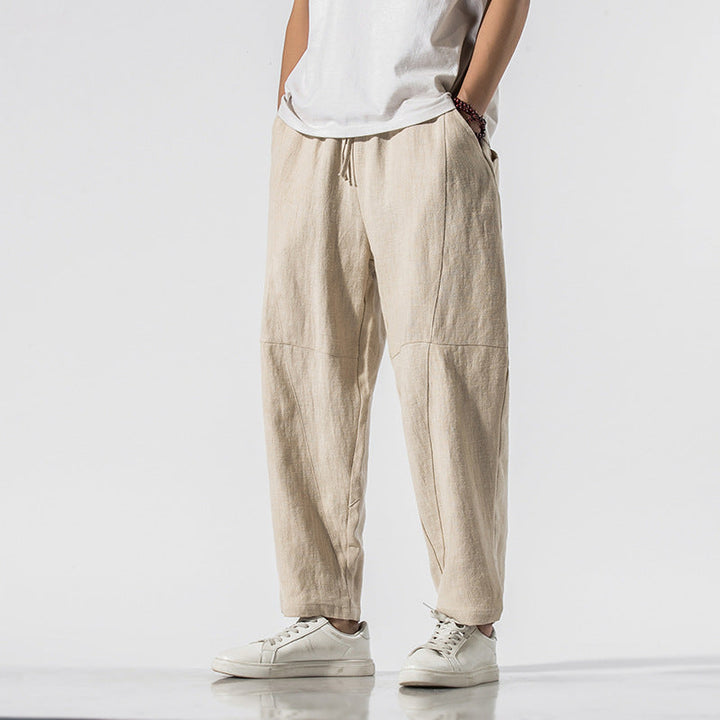 Bequeme Herren Jogger mit weitem Bein und Kordelzug, knöchellang, perfekt für Freizeit & Alltag.