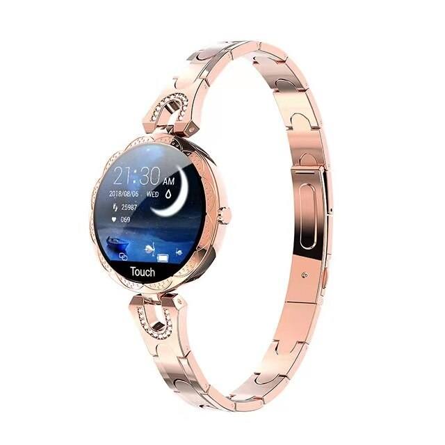 Damen Wearable mit Schrittzähler, Herzfrequenzüberwachung & Wasserdichtigkeit für Sportlerinnen.