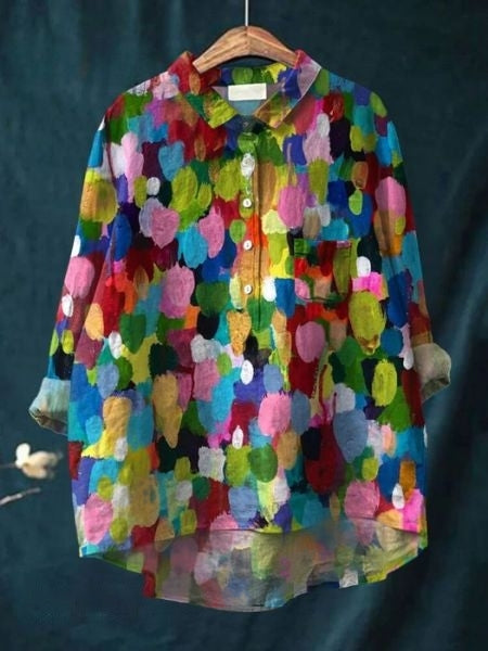 Damen Herbstbluse in modernem Blumendesign, Langarm, bürotauglich & schick.
