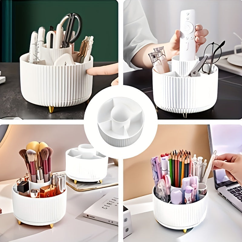 Stilvoller 360° drehbarer Organizer für Kosmetik-Aufbewahrung; perfekt für Make-up-Accessoires & Pflege.