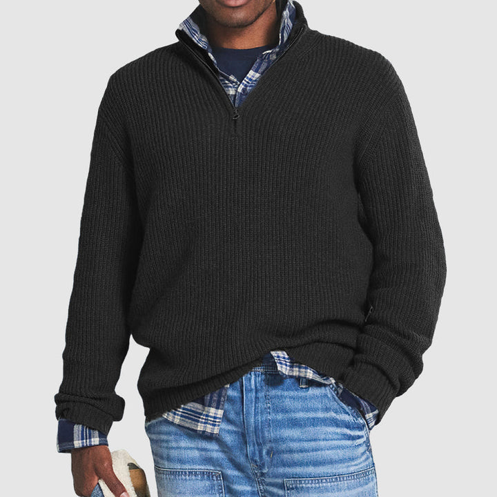 Eleganter Herrenpullover Business Casual in Kaschmir. Idealer Langarm-Pulli für Herbst- & Wintermode.