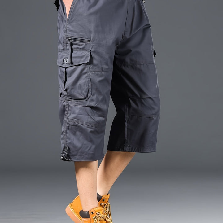 Herren Outdoor Cargo Shorts, extra lang, bequem für Wanderungen & Sportaktivitäten.