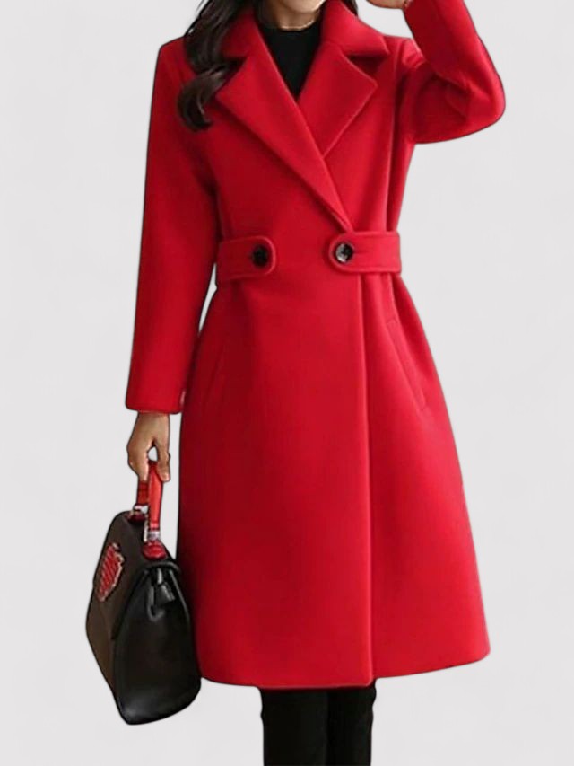 Eleganter Damen Wintermantel mit Gürtel, ideal für Business und Freizeit, warmer und stilvoller Look.