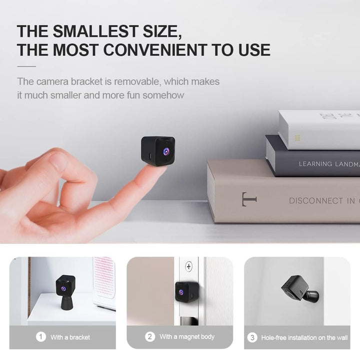 Kompakte 4K WLAN Überwachungskamera mit Nachtsicht, ideal für diskrete Innenraum-Sicherheitslösungen.