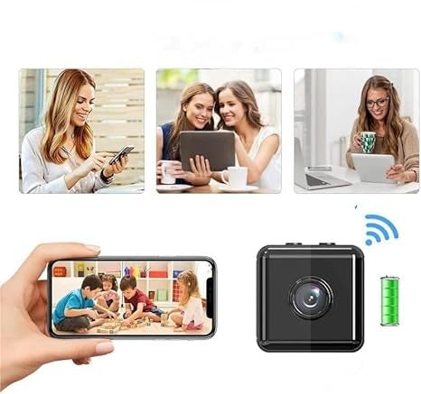 Drahtlose Überwachungskamera 1080P mit Nachtsicht, Bewegungserkennung und WiFi für sichere Hausüberwachung.