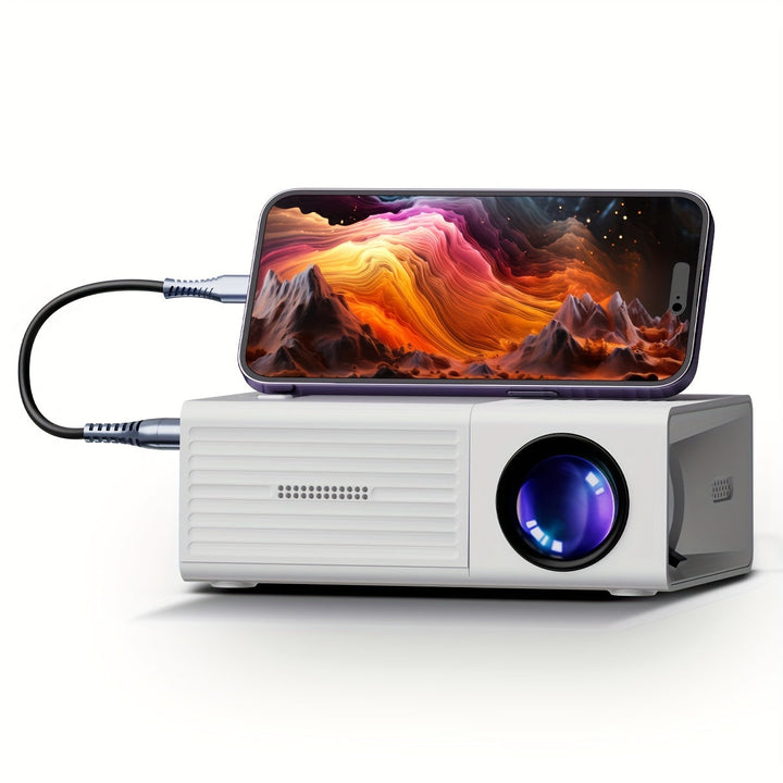 Tragbarer Mini Projektor, 3000 Lumen, HDMI/USB für Heimkino, Präsentationen & Entertainment.