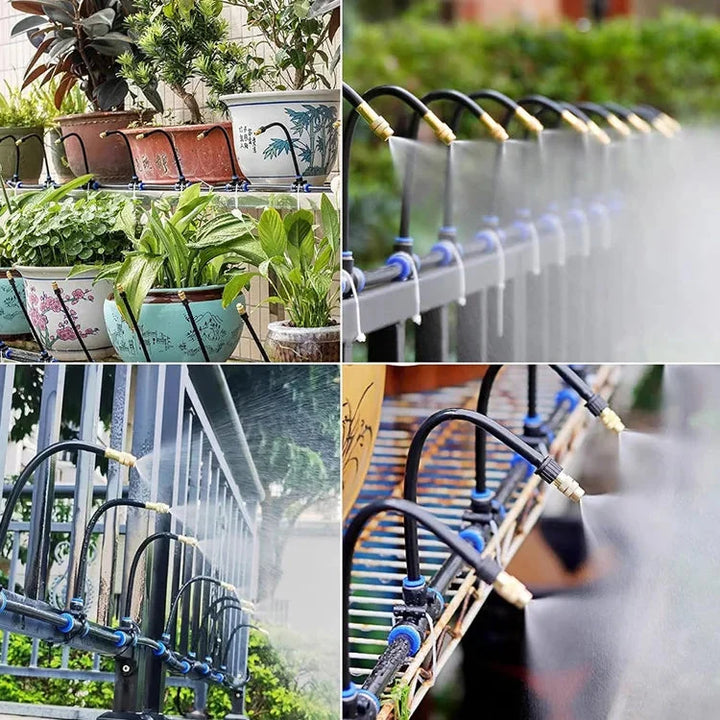 Outdoor-Vernebler für Garten & Terrasse. Ideales Kühlungssystem gegen Sommerhitze und zur Bewässerung.