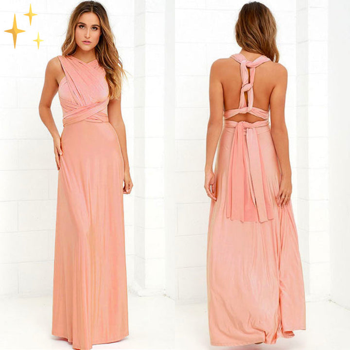 Elegantes Damen Wickelkleid Mira, perfekt für festliche Anlässe. Wandelbares Abendkleid für Modebewusste.