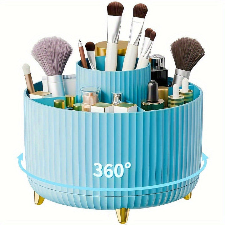 Vielseitiger 360° drehbarer Make-up-Organizer für Damen; schafft Ordnung & Stil in Bad & Schlafzimmer.