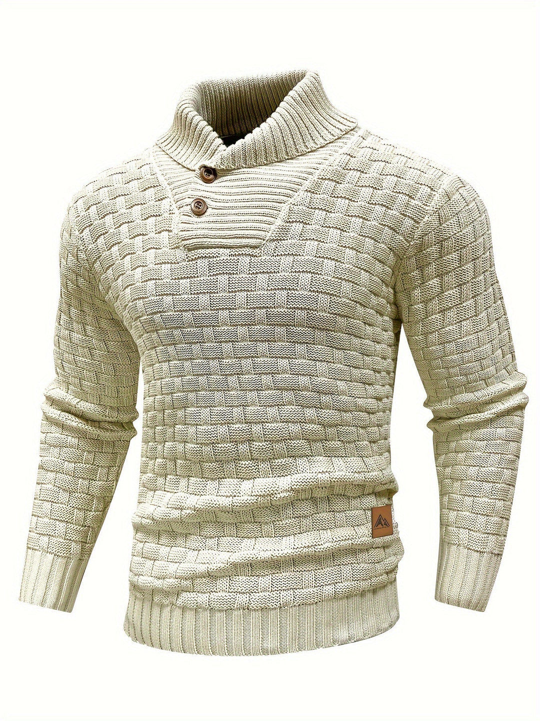 Herren Winterpullover: Schalkragen, Waffelstruktur. Warm, bequem und stylisch.