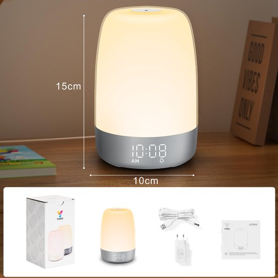 Kabelloses LED Wecklicht mit Stimmungslicht und Akku, ideal als Nachtlicht und Reisebegleiter für angenehmes Ambiente.