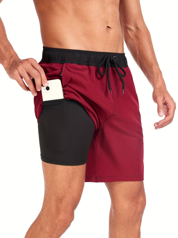 Stylische Stretch Strandshorts für Herren, ideal für den Sommer, mit integrierter Handytasche.