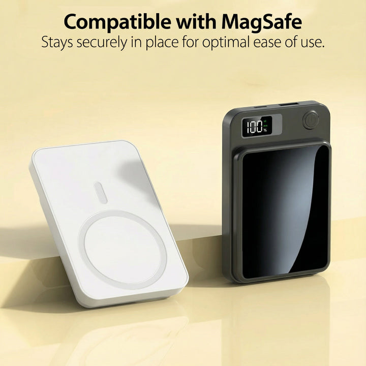 Schwarze magnetische kabellose Powerbank, 22.5W Schnellladen, perfektes Handy-Zubehör.