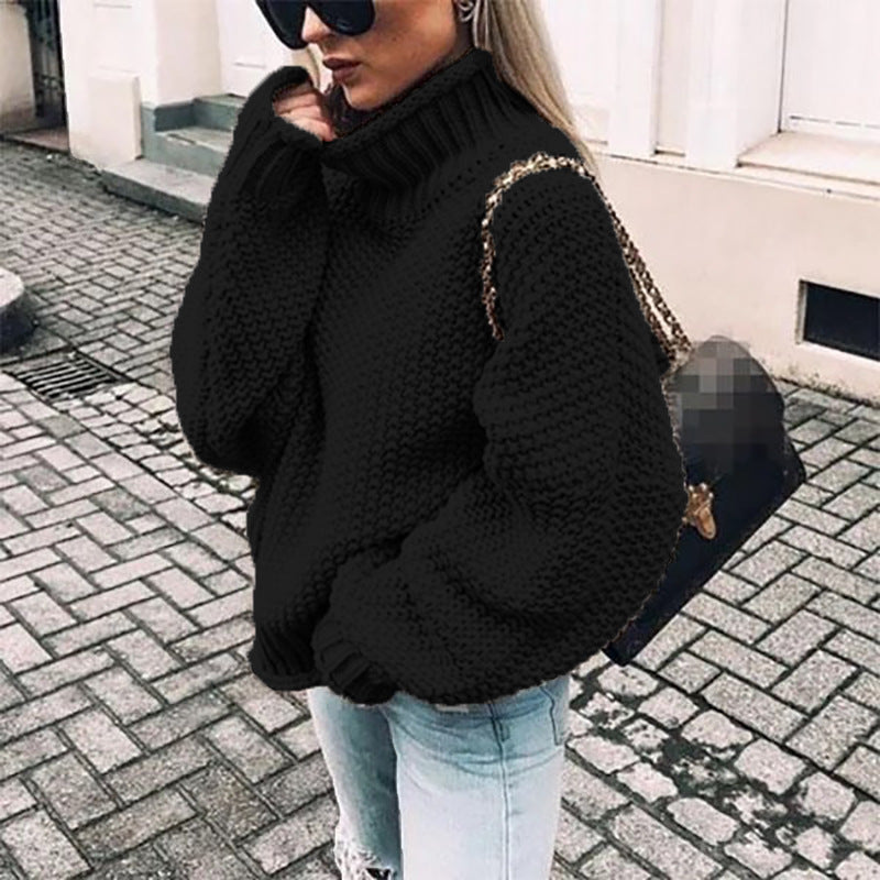 Warmer Damen Strickpullover mit Rollkragen, kuschelig und komfortabel für die Wintermode.