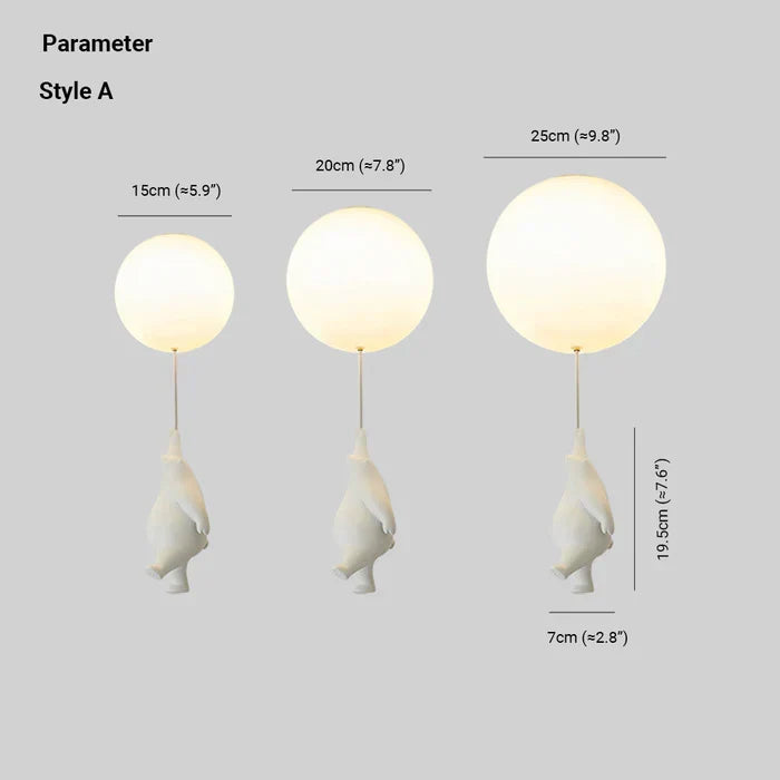Magische Kinderlampe Bär und Ballon, dimmbares LED-Stimmungslicht für ein gemütliches Kinderzimmer.