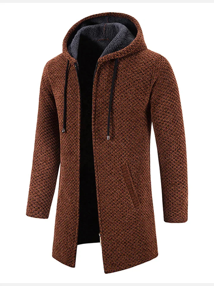 Weiche, warme Unisex Strickjacke mit Kapuze und Reißverschluss, die perfekte gemütliche Jacke für den Winter.