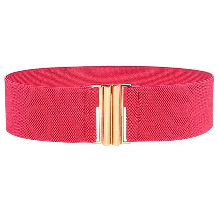 Detailansicht: Eleganter Verschluss am dehnbares Damen Stretch-Taillengürtel, stilvolles Accessoire.