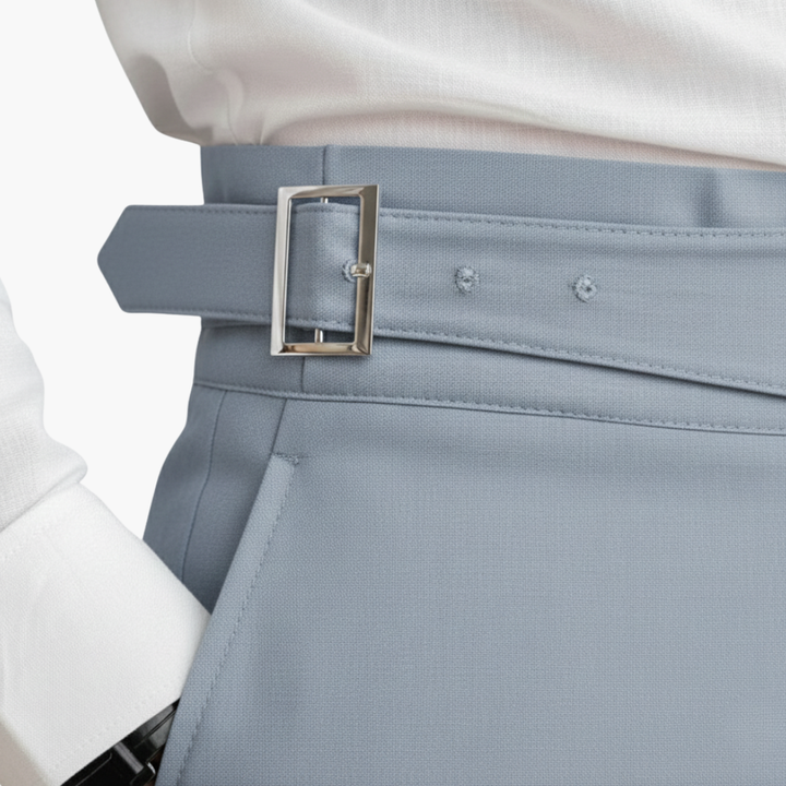 Stylische Herrenhose, hochtailliert und mit geradem Bein, vielseitig für Freizeit und Alltag.