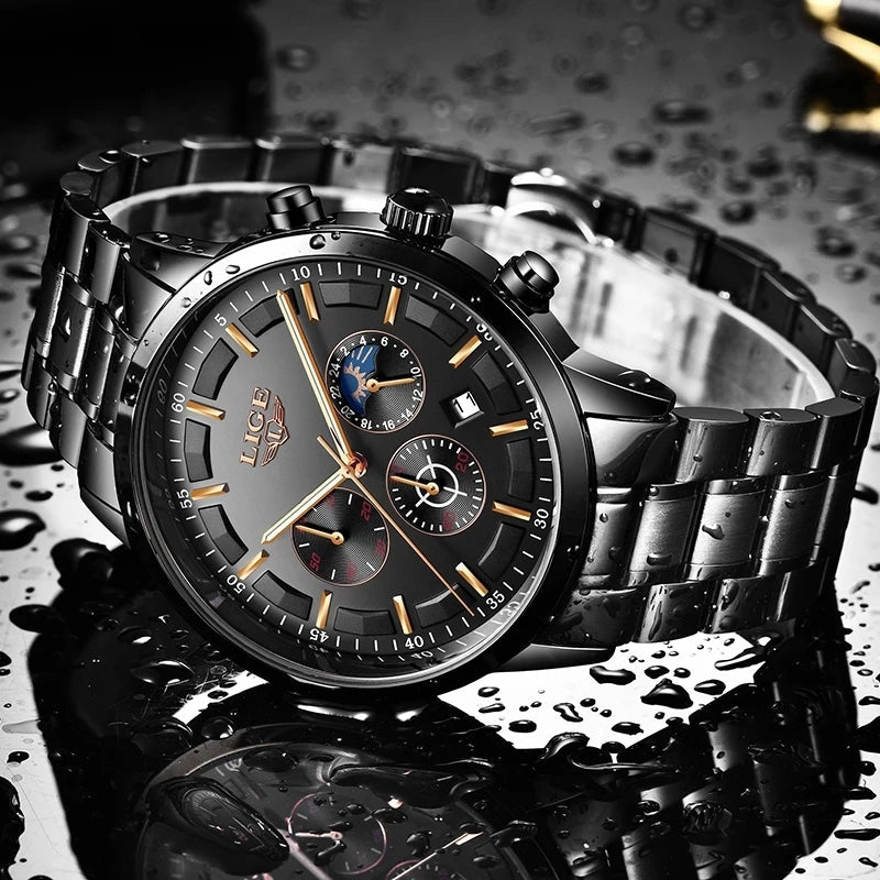 Hochwertige SteeleX Herrenuhr, robust & kratzfest, gefertigt aus massivem Edelstahl. Zeitloses Design.