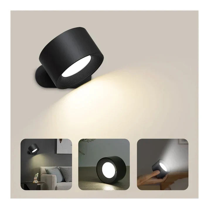 Flexible kabellose LED Akku-Lampe dimmbar. Einfache Montage ohne Bohren, perfekt als Nachttischlampe oder Leseleuchte.