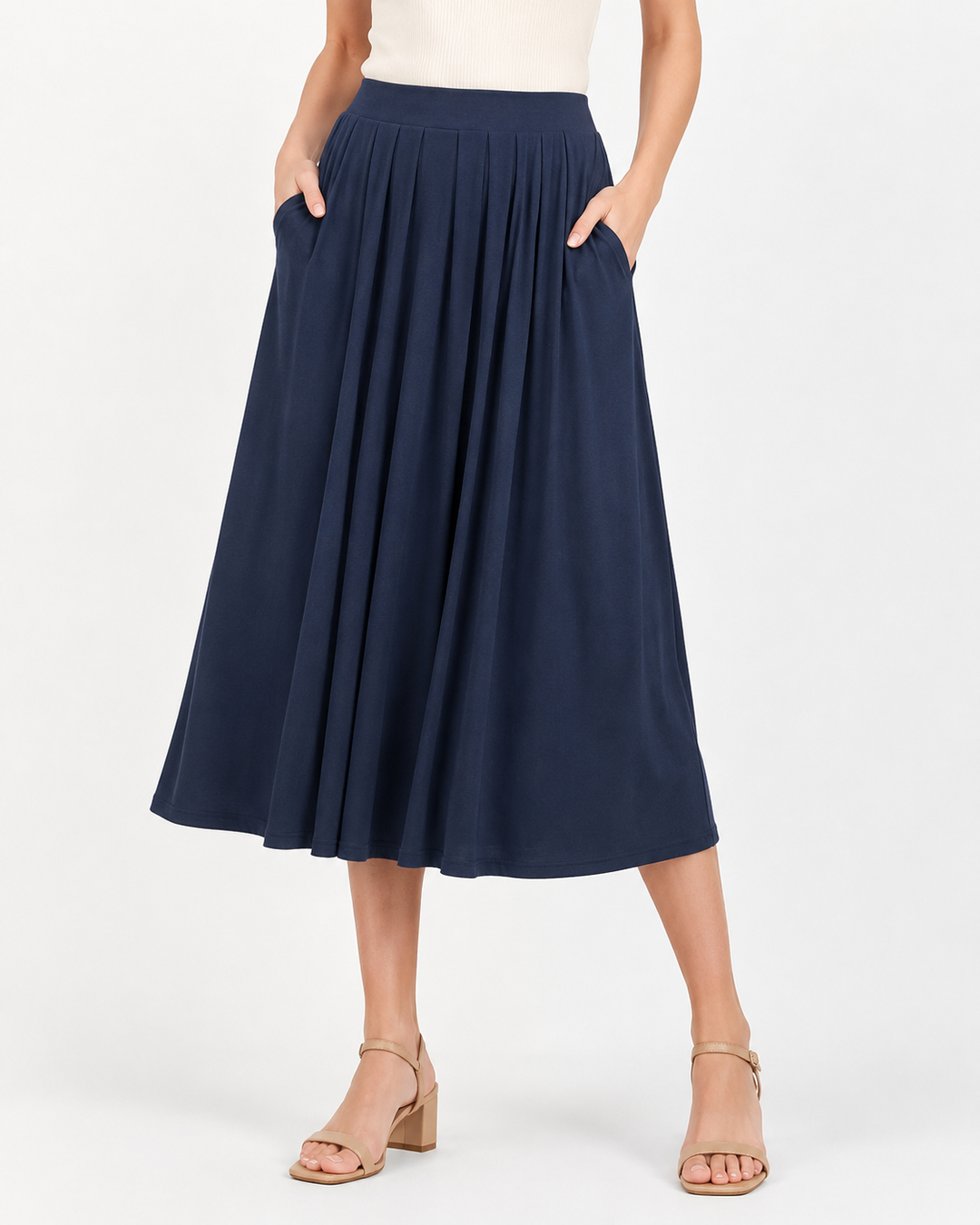 Komfortabler Damen Sommerrock, locker geschnitten mit elastischem Bund, perfekt für warme Tage und vielseitigen Stil.