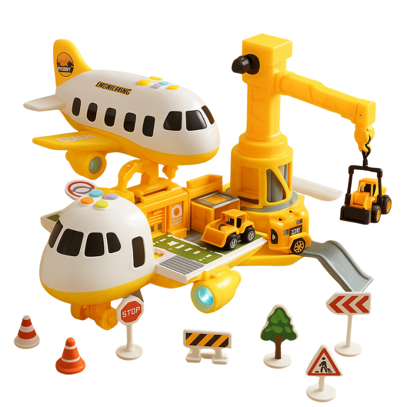 Geschenk für Kinder: Abenteuer Flugzeug und Fahrzeug Spielset, robustes Kinderspielzeug für spannendes, kreatives Rollenspiel.