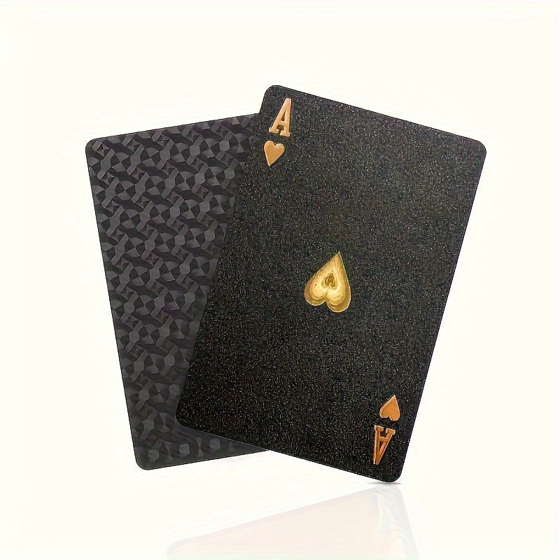 Elegante schwarze Pokerkarten, wasserdicht & strapazierfähig; ideales Luxus-Geschenk für Kartenspiel-Fans.