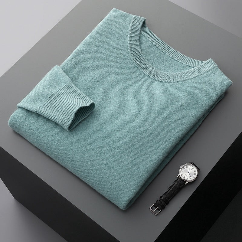 Herren Winterpullover warm, bequem für kalte Tage, Rundhals-Strickpullover locker geschnitten.