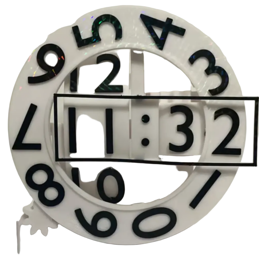 Geometrische 3D-Wanduhr im modernen Design. Abstrakte Wanddekoration für zeitgenössische Wohn- und Büroräume.