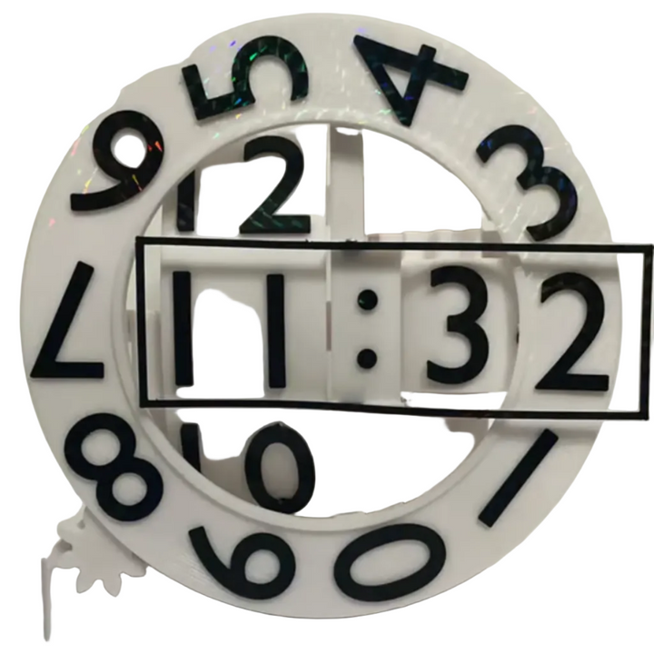 Geometrische 3D-Wanduhr im modernen Design. Abstrakte Wanddekoration für zeitgenössische Wohn- und Büroräume.