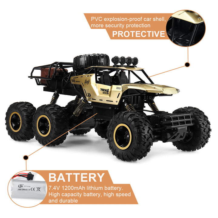 Leistungsstarker, elektrischer 6-Rad RC-Monster-Truck für Kinder, vielseitiges Offroad-Geländewagen-Spielzeug.